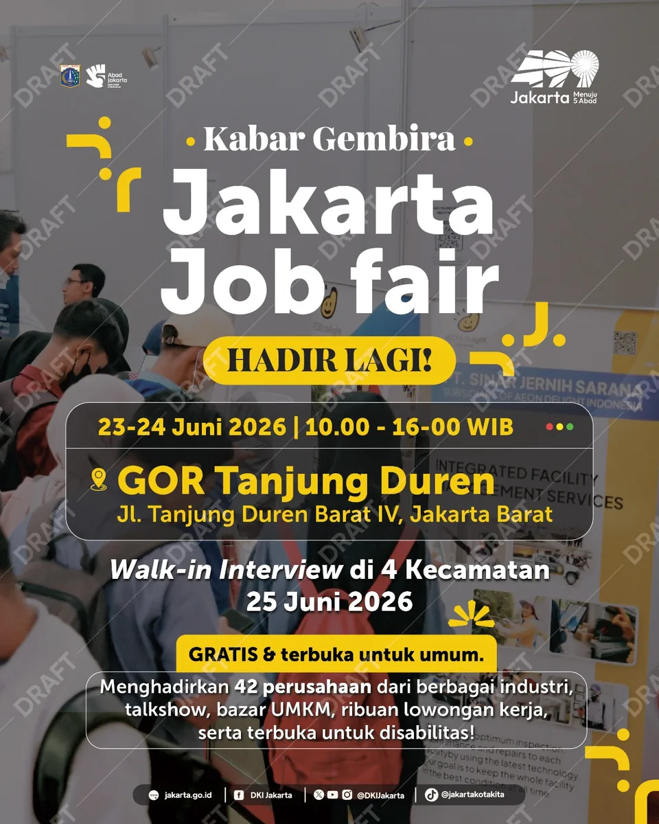 Job Fair Kabupaten Sampang 2026 (Suku Dinas TKTE Wilayah Kabupaten Sampang Barat) : 23-24 Juni 2026
